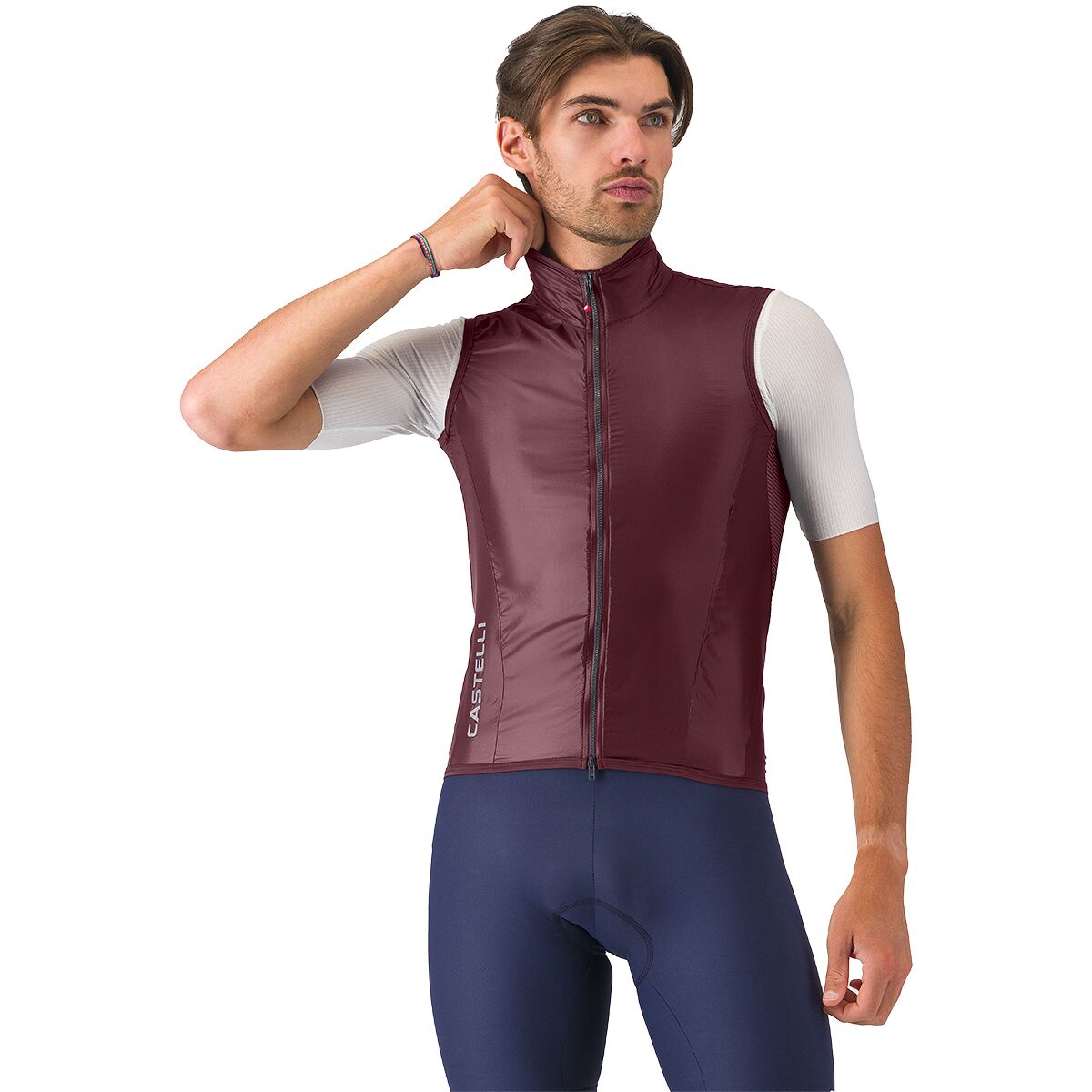 Image of Castelli Aria 2 Vest - Men's Deep Bordeaux, M