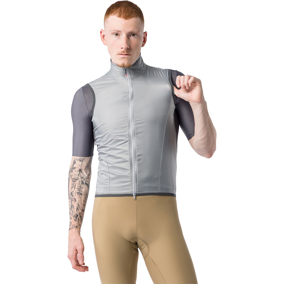 Image of Castelli Aria 2 Vest - Men's Silver Gray/Dark Gray, XXL