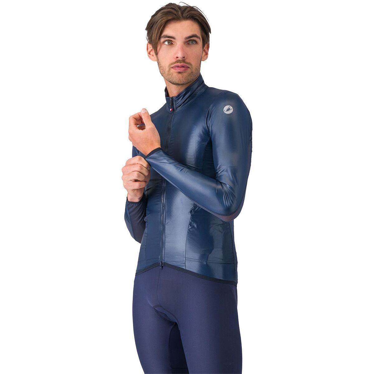 Image of Castelli Aria Shell 2 Jacket - Men's Belgian Blue, XL