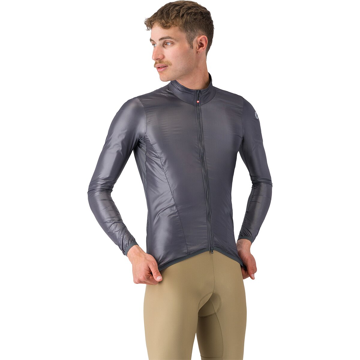 Image of Castelli Aria Shell 2 Jacket - Men's Dark Gray, L