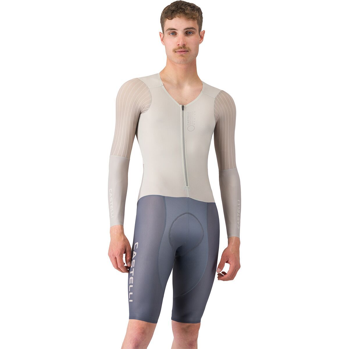 Image of Castelli Body Paint V TT Speedsuit - Men's Silver Moon/Clay/Smoky Gray, M