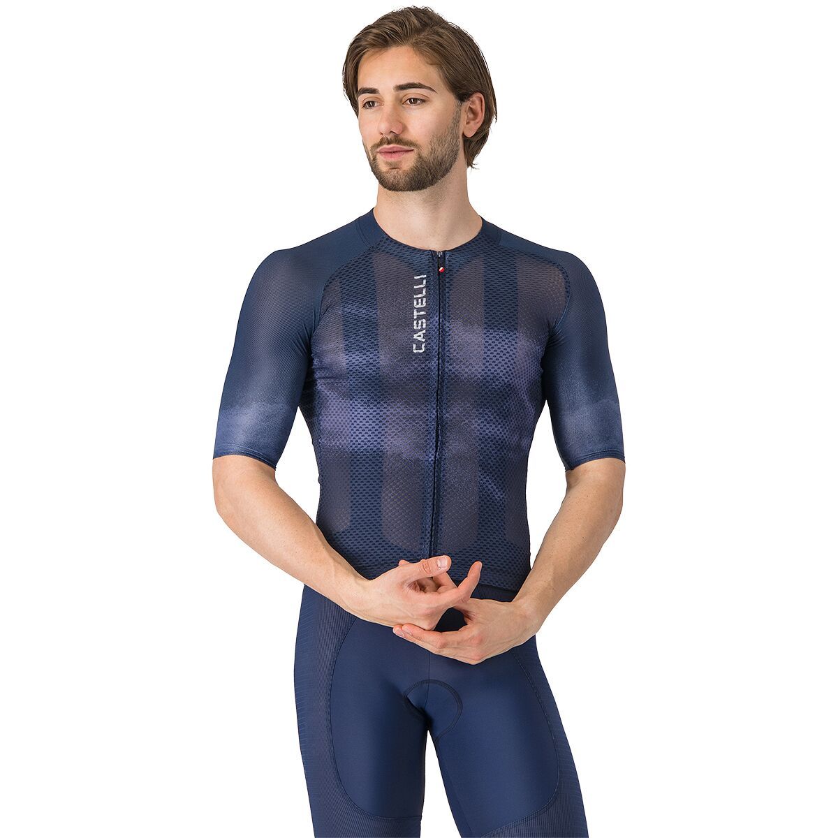 Image of Castelli Climber's A/C Short-Sleeve Jersey - Men's Belgian Blue/Winter Sky, 3XL