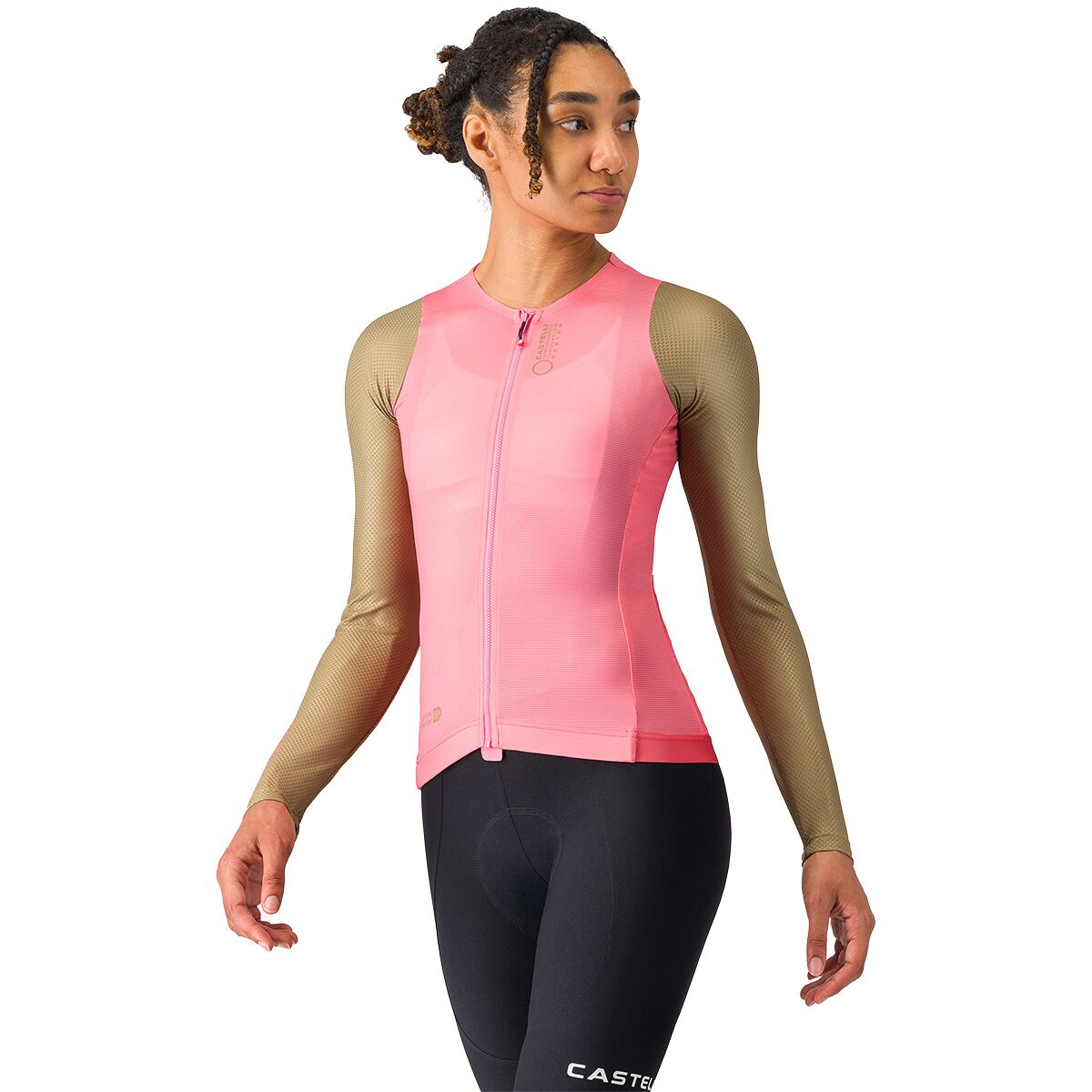 Image of Castelli Corretto Long-Sleeve Jersey - Women's Rosa Giro/Elmwood, S