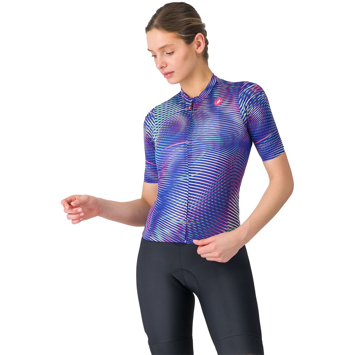 Image of Castelli Cosmic Vortex Jersey - Women's Multicolor Ultraviolet Rose, S