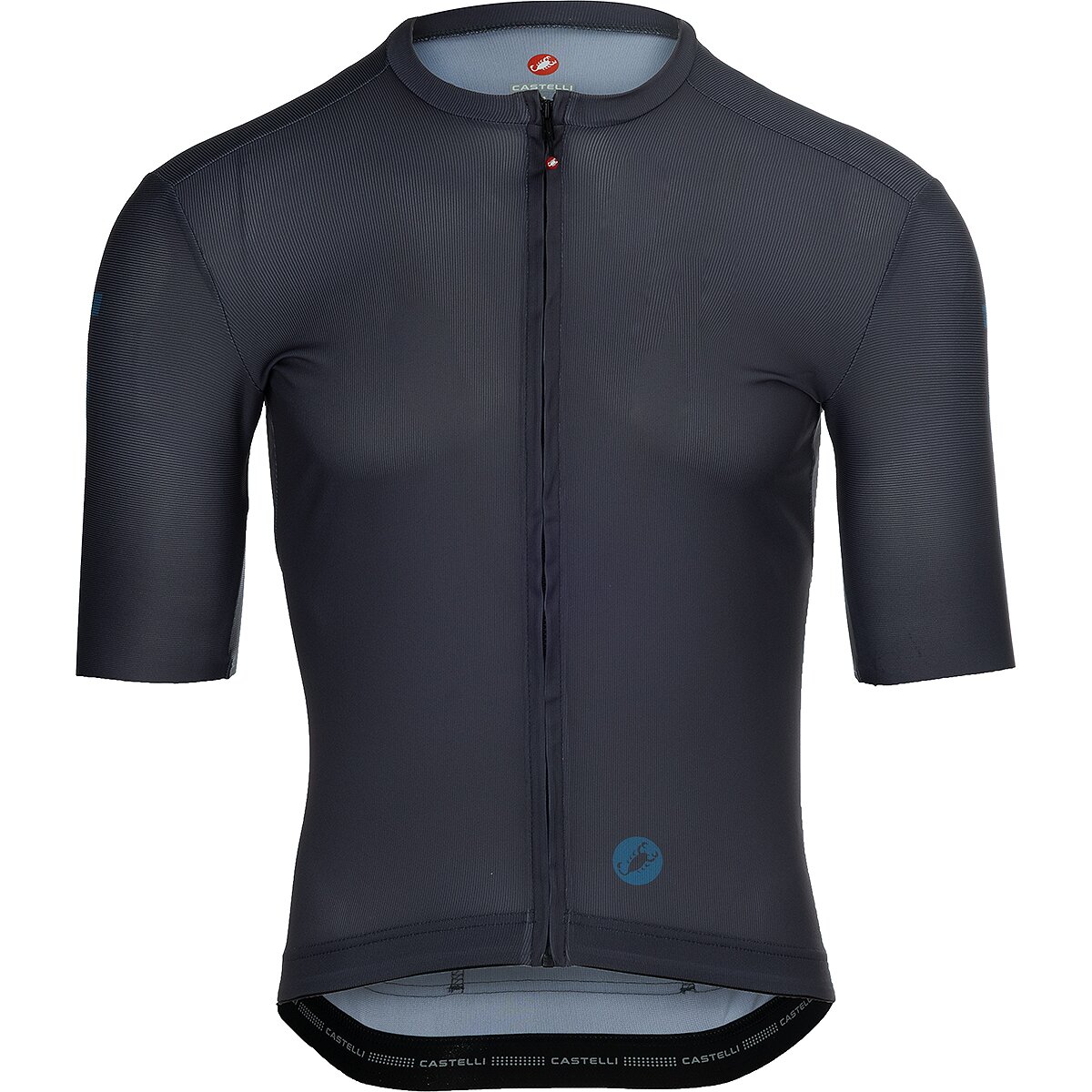 Image of Castelli Entrata Apex Jersey - Men's Smoky Gray/Metallic Blue, M