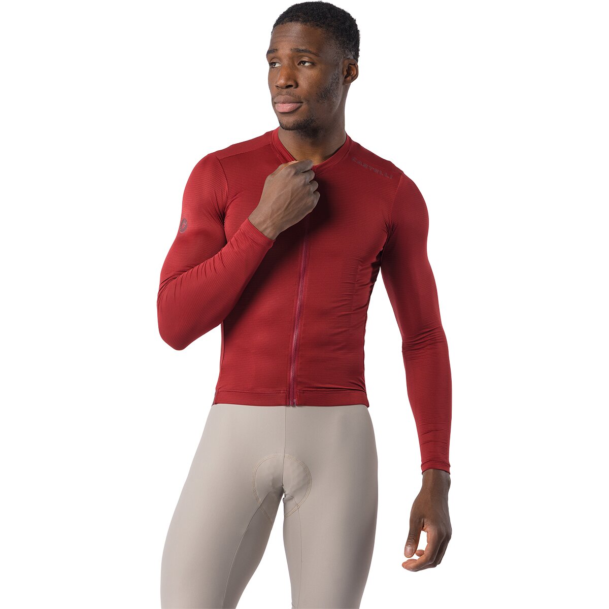 Image of Castelli Espresso 2 Long-Sleeve Jersey - Men's Garnet, S