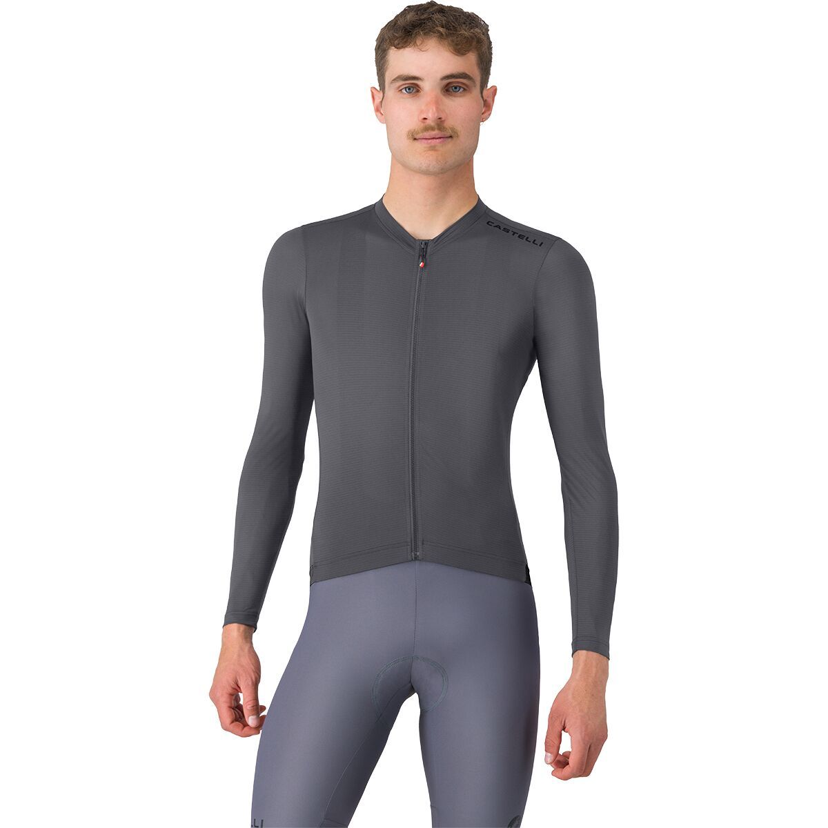 Image of Castelli Espresso 2 Long-Sleeve Jersey - Men's Smoky Gray, XL