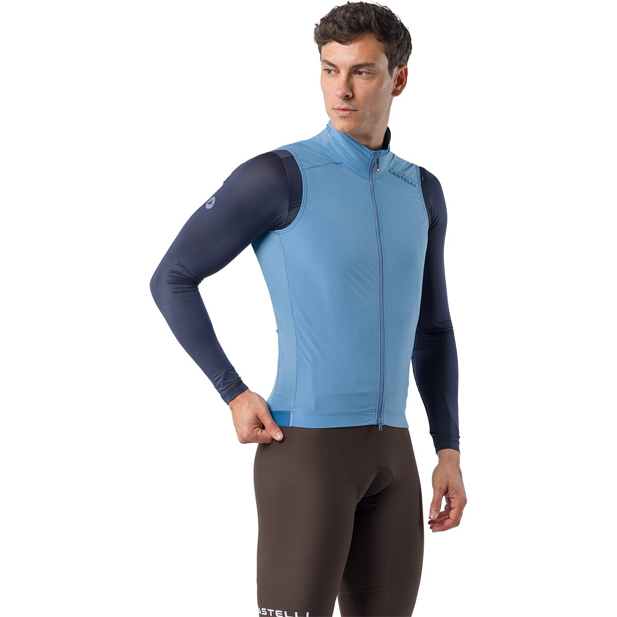Image of Castelli Espresso 2 Vest - Men's Metallic Blue, M