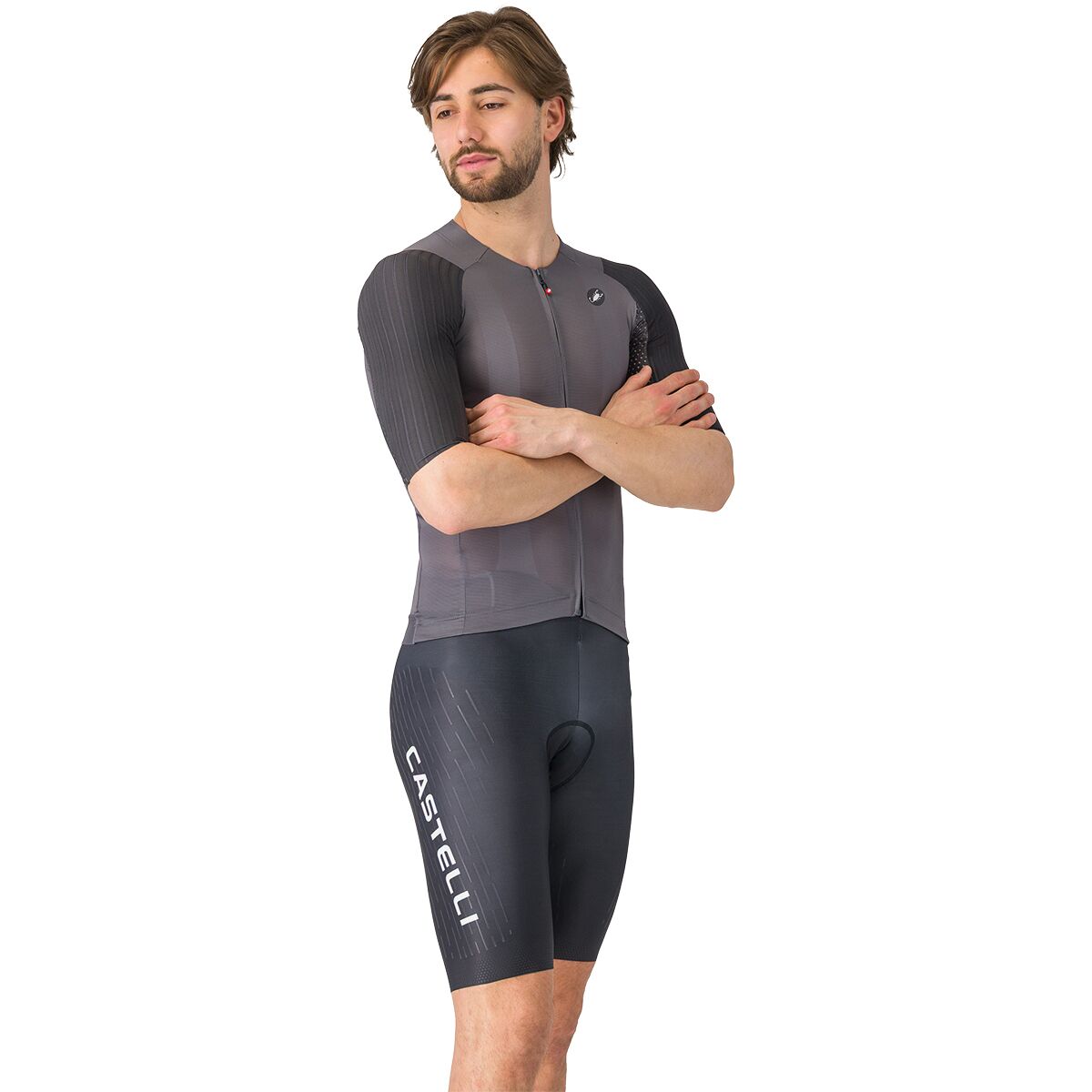Image of Castelli Free Aero Race S Kit Bib Short - Men's Black/White, XXL
