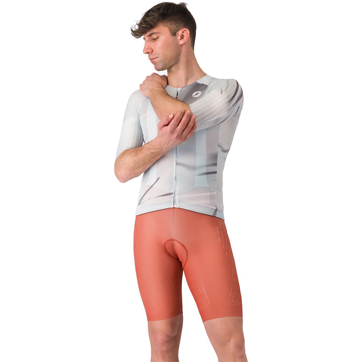 Image of Castelli Free Aero Race S Kit Bib Short - Men's Paprika/Elmwood, XL