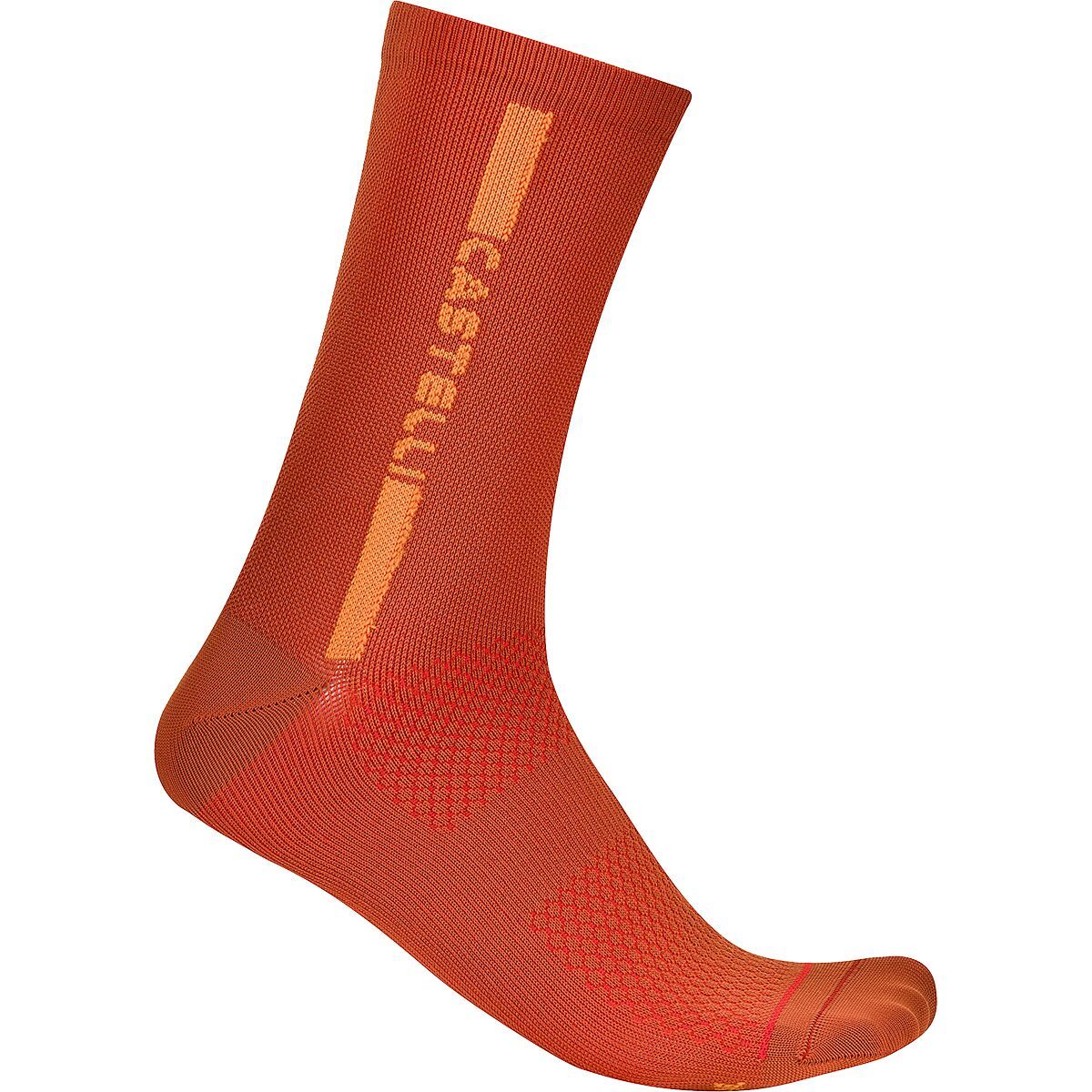 Image of Castelli Linea Logo 15 Sock Paprika/Mango Mojito, S/M