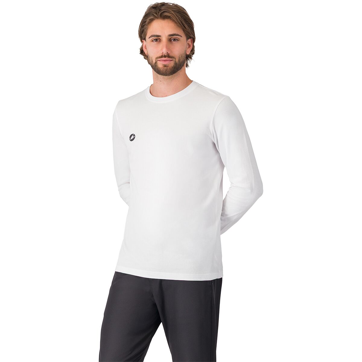 Image of Castelli Sleeve Logo Long-Sleeve T-Shirt - Men's White, XL