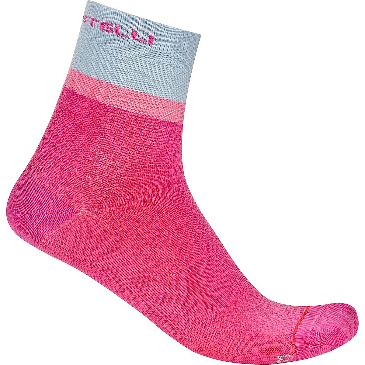 Image of Castelli Tonal Logo 12 Sock - Women's Violet Pink/Winter Sky-Rosa Giro, L/XL