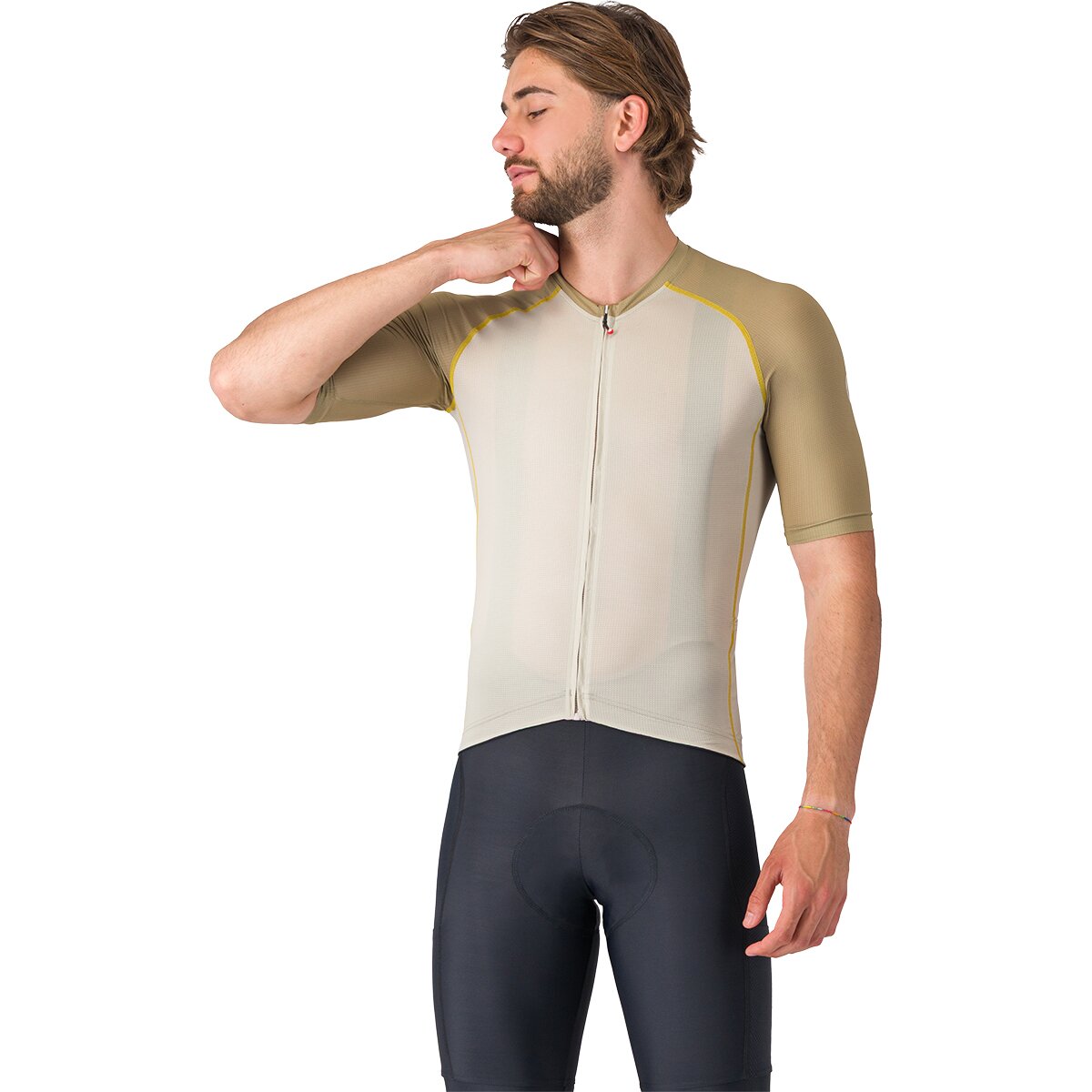 Image of Castelli Unlimited Endurance 3 Jersey - Men's Silver Moon/Elmwood/Mango Mojito, XXL