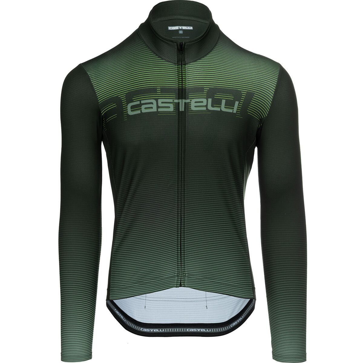 Image of Castelli Apice Thermal Limited Edition Jersey - Men's Deep Green/Green Pepper/Electric Lime, L