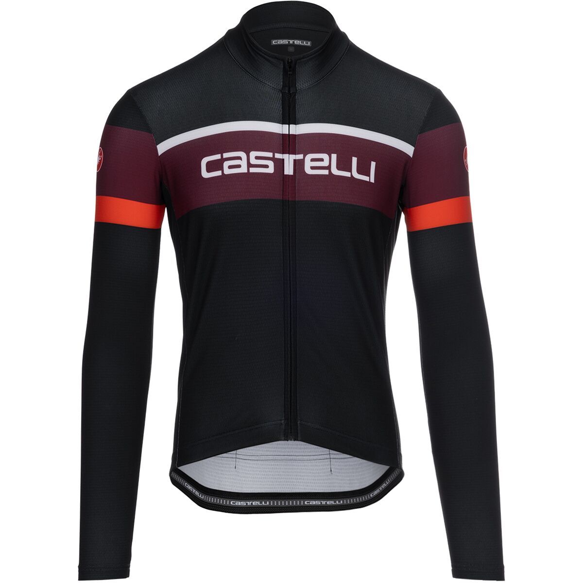 Image of Castelli Passista Limited Edition Full Zip Jersey - Men's Black/Bordeaux/Fiery Red/Chalk, XXL