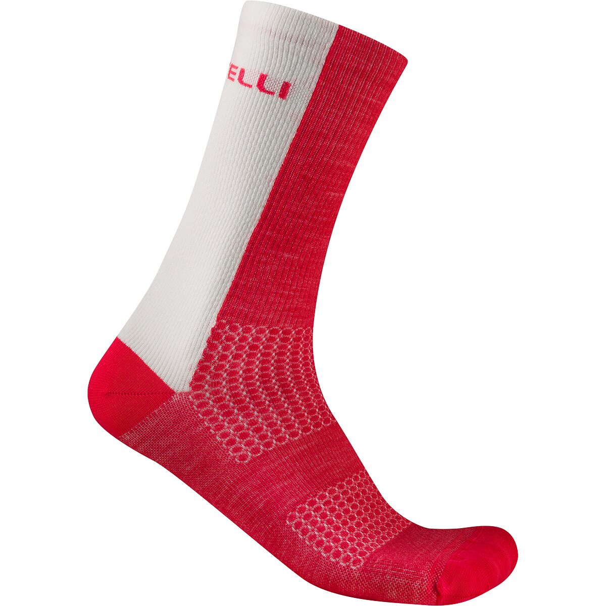 Image of Castelli Castelli Logo 18 Merino Sock Red/White, L/XL