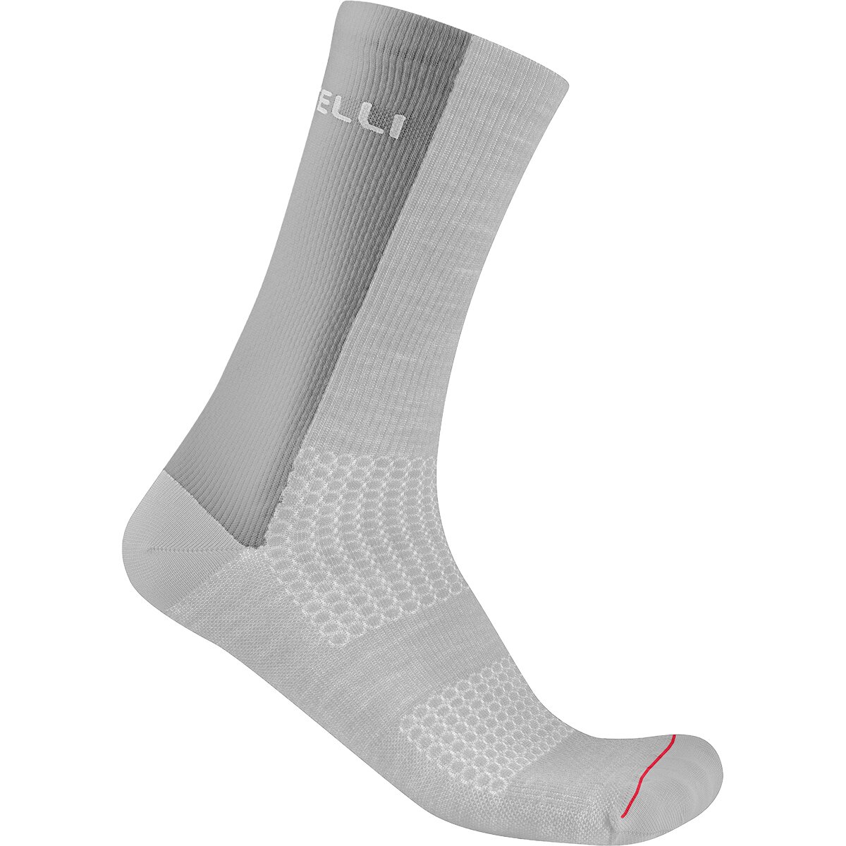 Image of Castelli Castelli Logo 18 Merino Sock Silver Gray/Dark Gray, L/XL