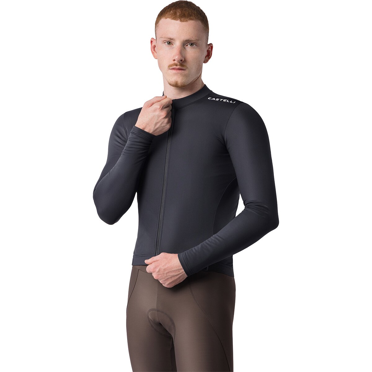 Image of Castelli Espresso Thermal 2 Long-Sleeve Jersey - Men's Black/White, XL