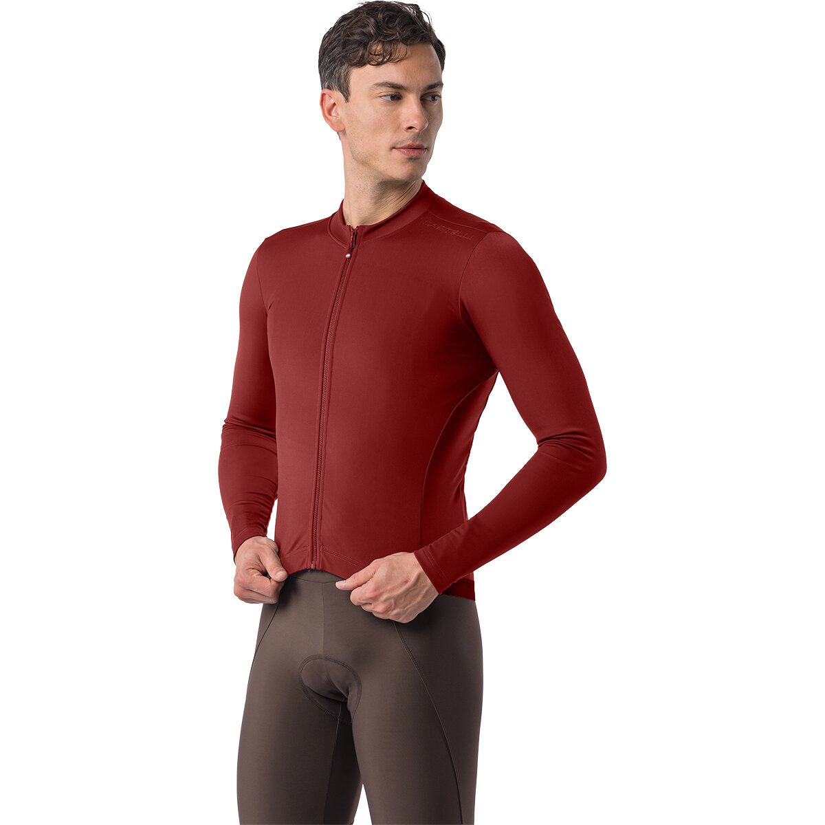 Image of Castelli Espresso Thermal 2 Long-Sleeve Jersey - Men's Garnet, XL