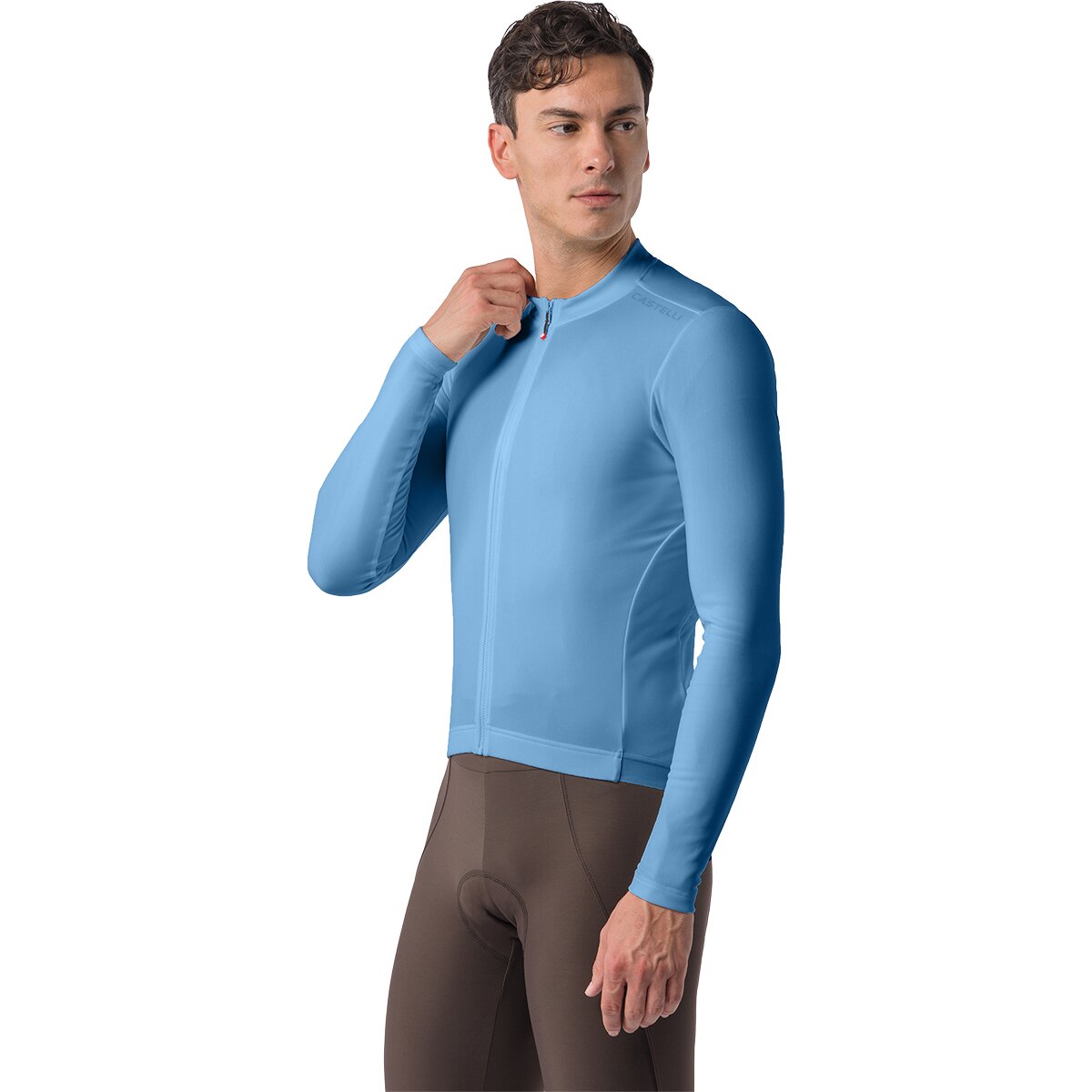 Image of Castelli Espresso Thermal 2 Long-Sleeve Jersey - Men's Metallic Blue, S