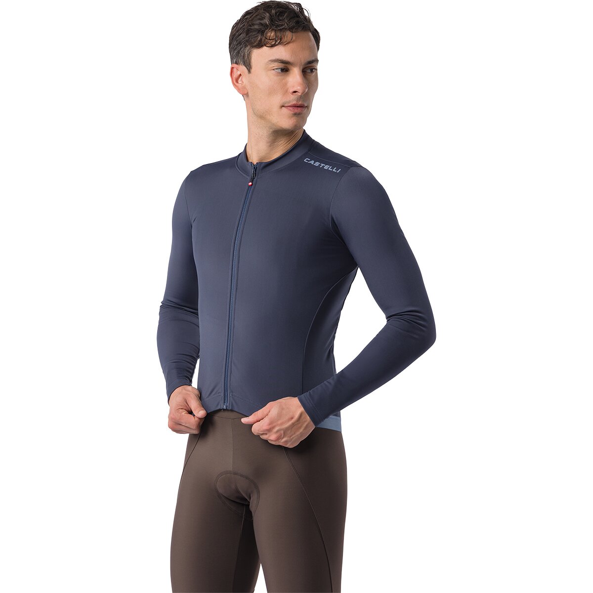 Image of Castelli Espresso Thermal 2 Long-Sleeve Jersey - Men's Twilight Blue, XL