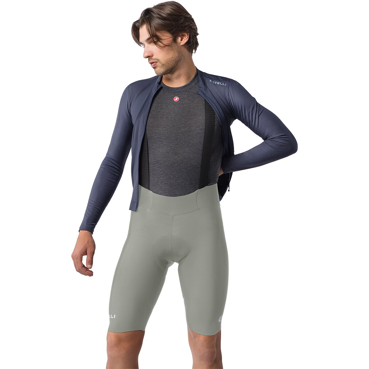 Image of Castelli Espresso Thermal Bibshort - Men's Shadow, XL