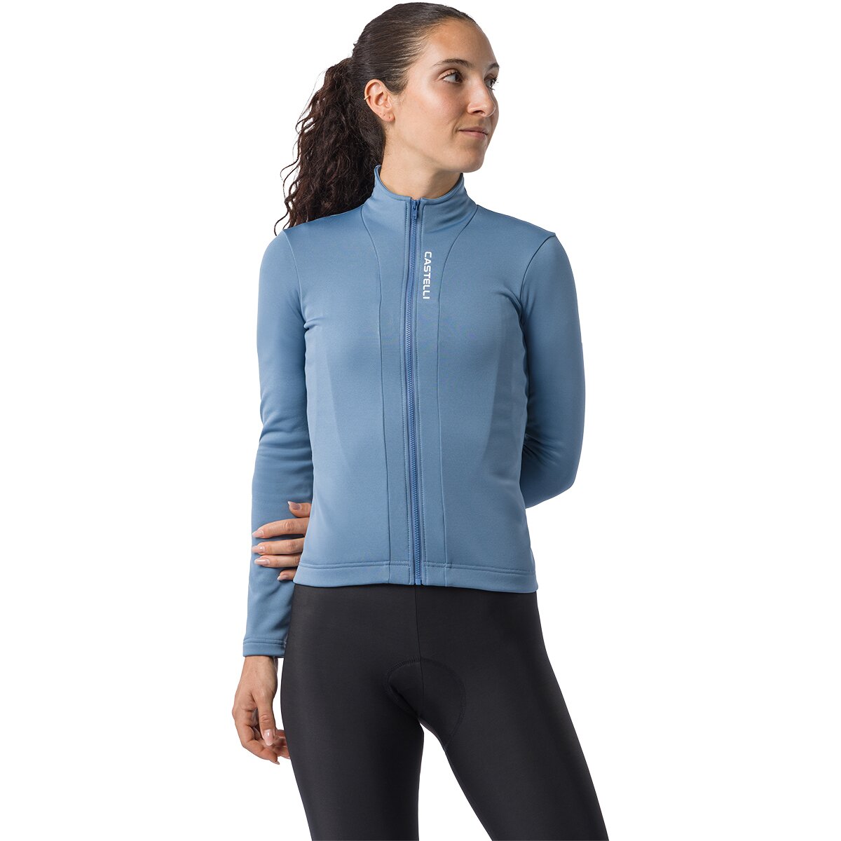 Image of Castelli Sinergia 3 Full-Zip Long-Sleeve Jersey - Women's Steel Blue, M