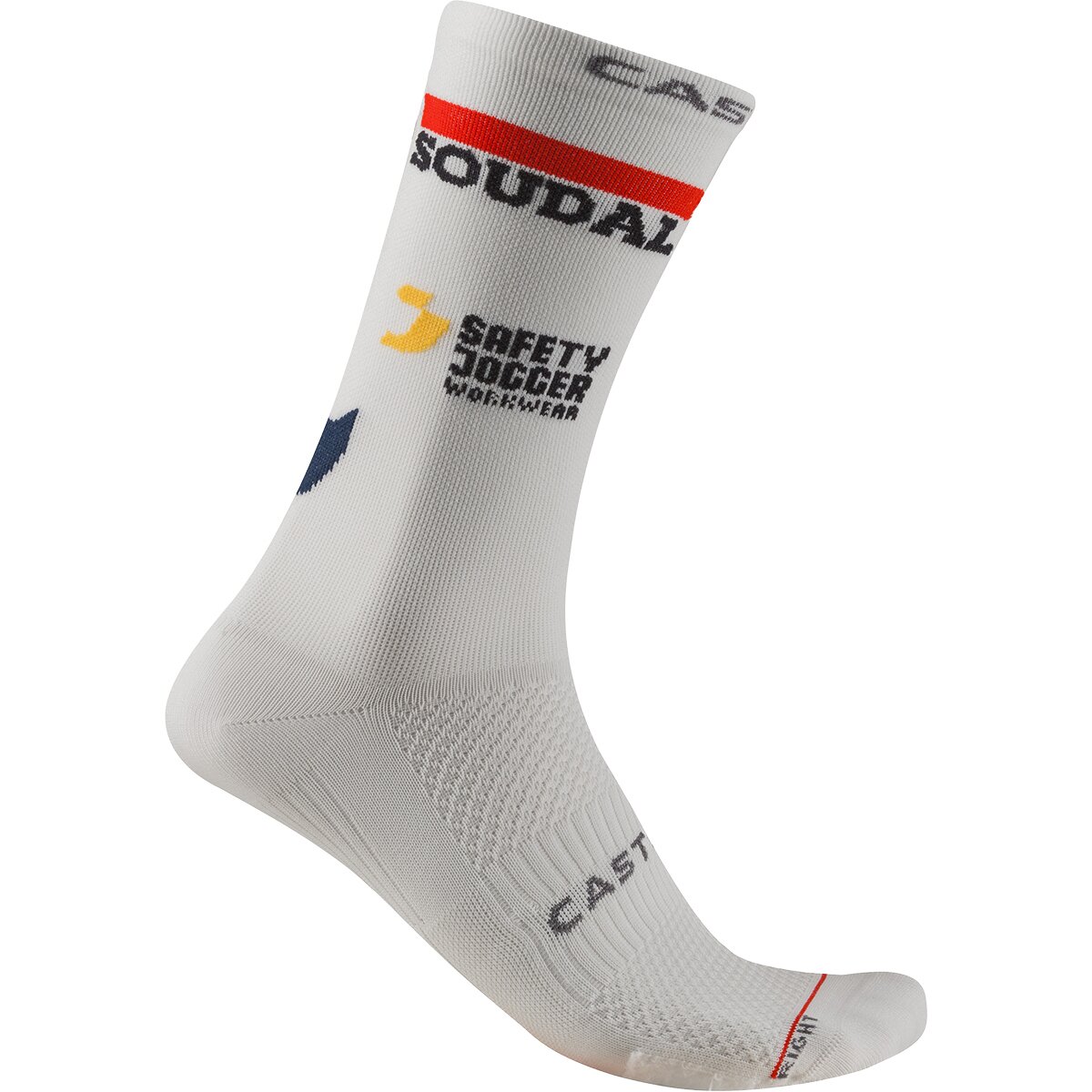 Image of Castelli Soudal/Quick Step Rosso Corsa Pro 18 Sock White, L/XL