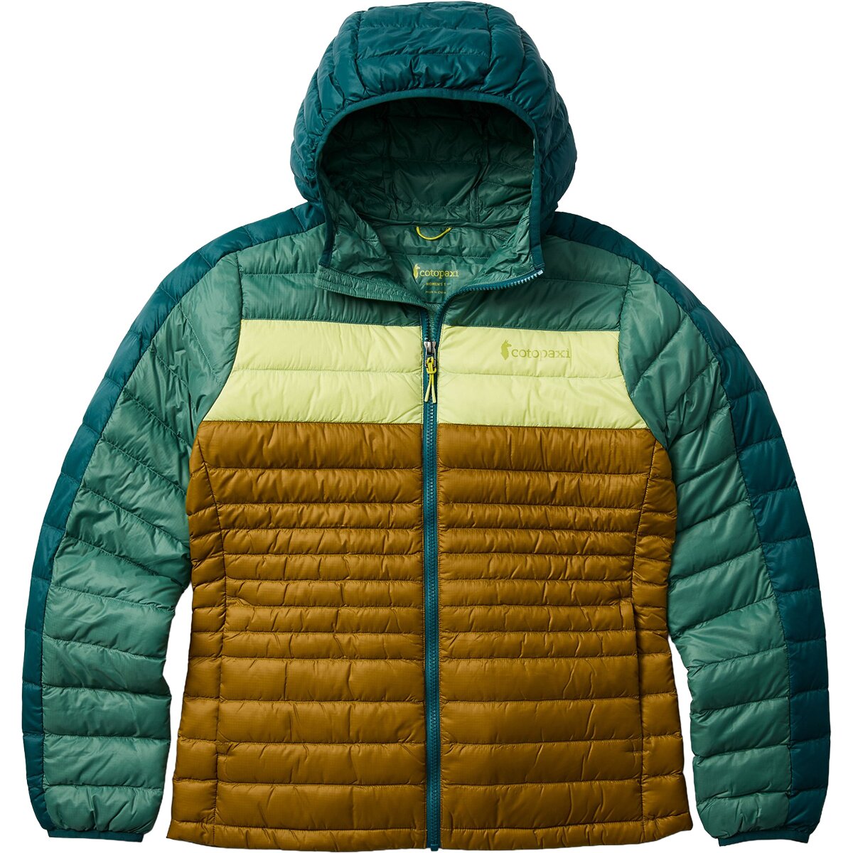 Image of Cotopaxi Fuego Hooded Down Jacket - Women's Deep Ocean Block, L