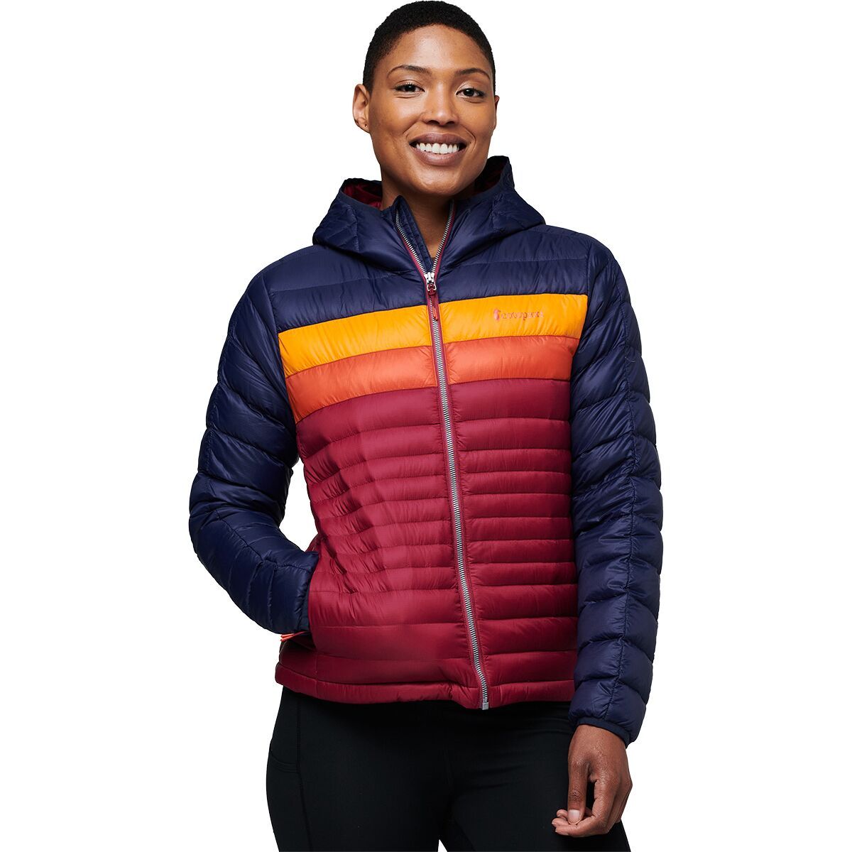 Cotopaxi Fuego Hooded Down Jacket - Women's Maritime/Raspberry, XS