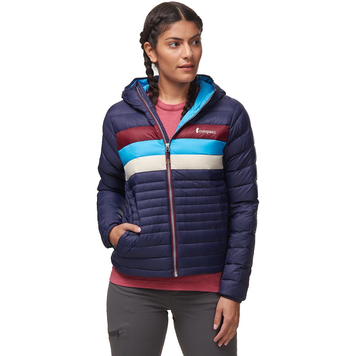 Cotopaxi Fuego Hooded Down Jacket - Women's Maritime Stripes, L