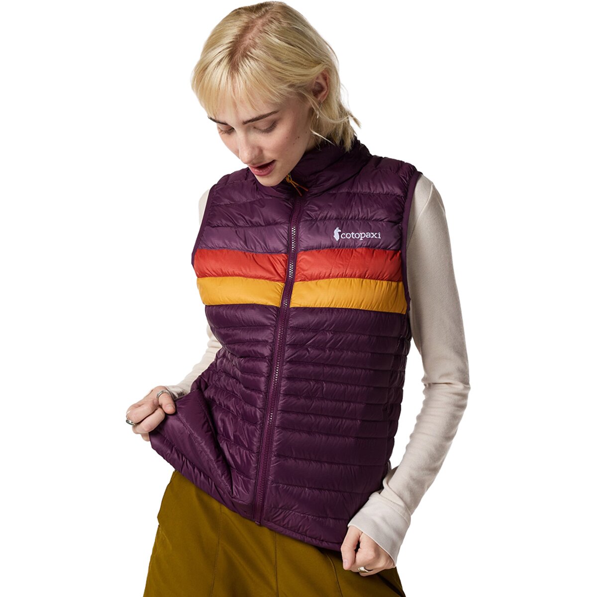 Image of Cotopaxi Fuego Down Vest - Women's Acai Stripes, M