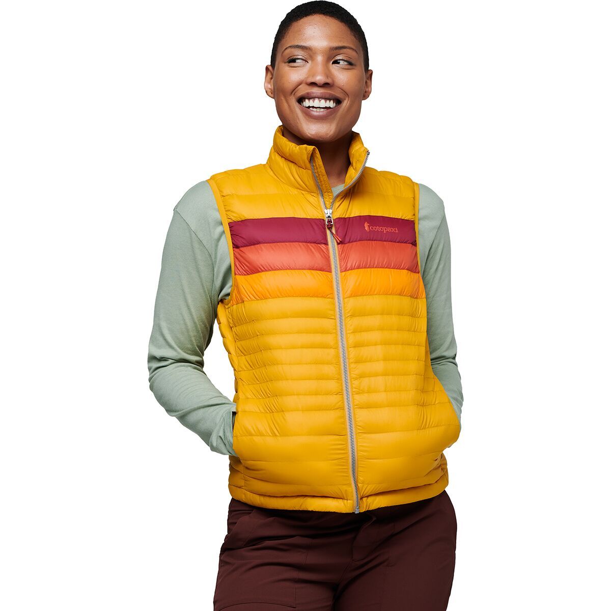 Cotopaxi Fuego Down Vest - Women's Amber Stripes, L