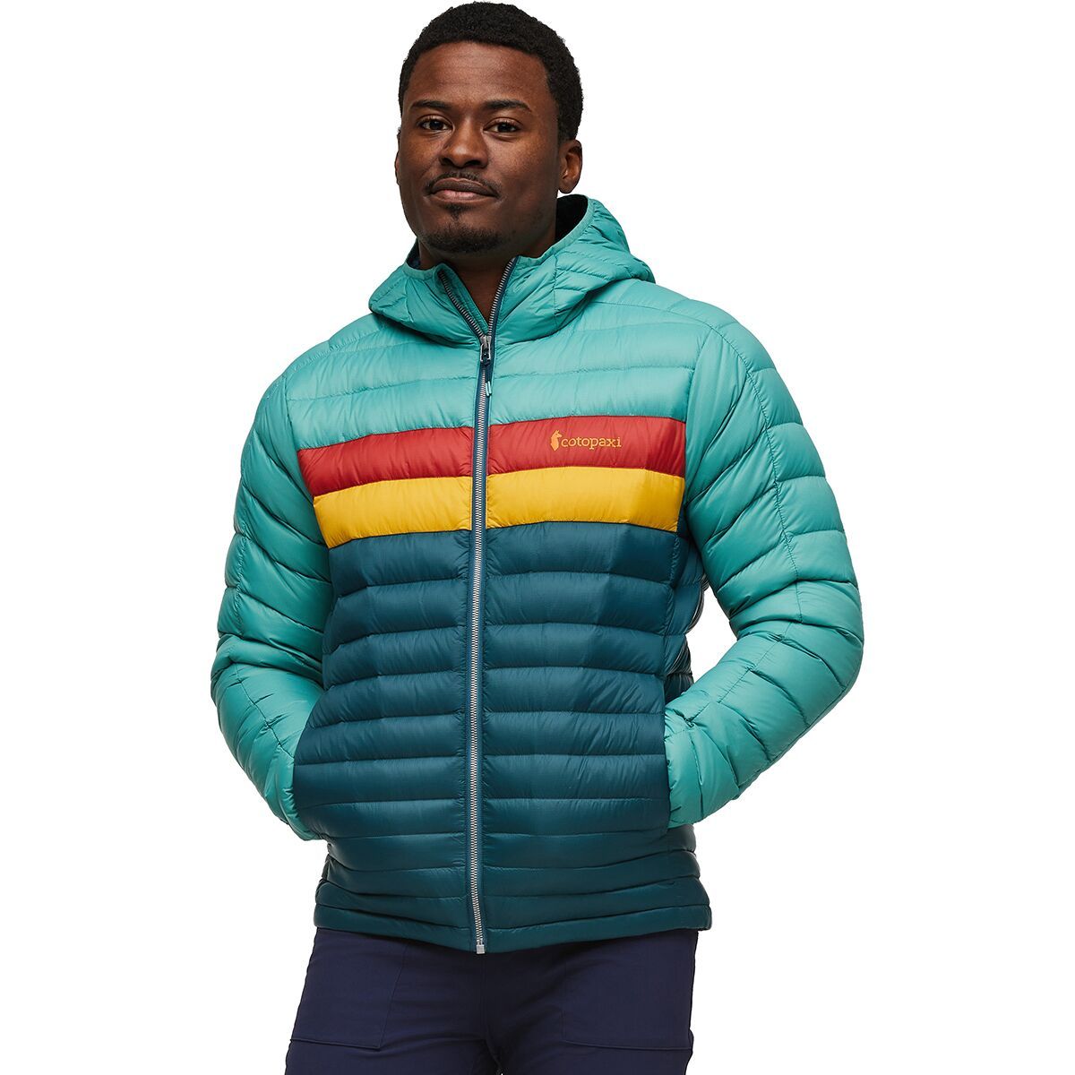 Cotopaxi Fuego Hooded Down Jacket - Men's Coastal/Abyss, XL