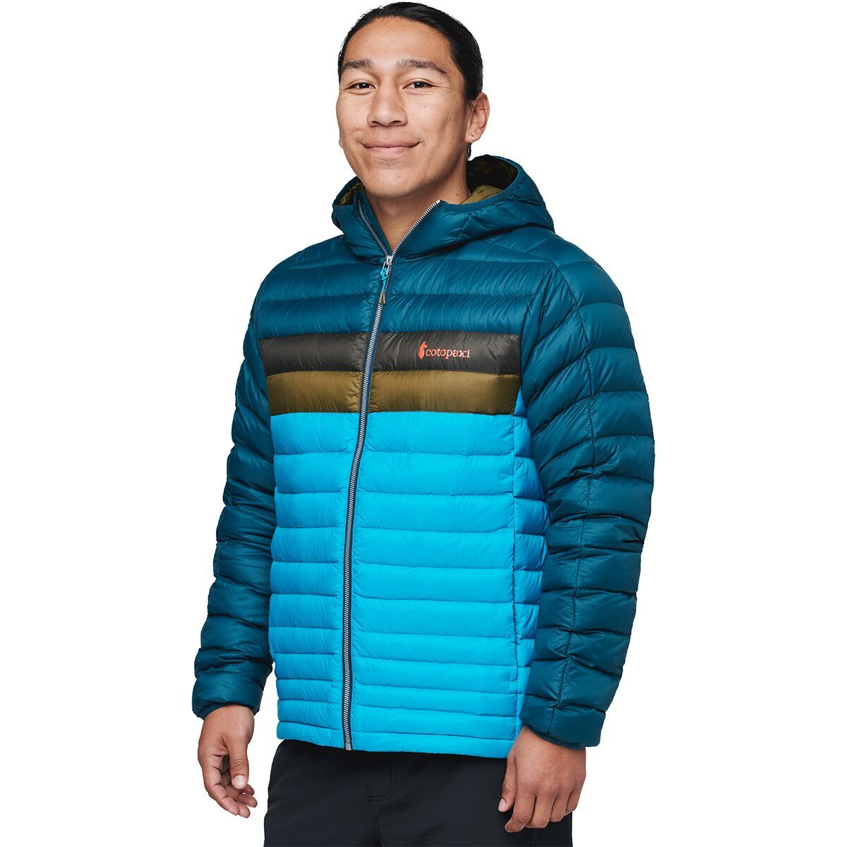 Cotopaxi Fuego Hooded Down Jacket - Men's Deep Ocean/Mineral Blue, M