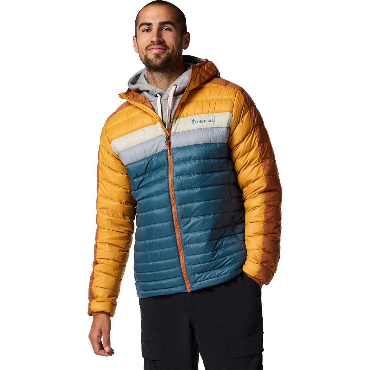 Image of Cotopaxi Fuego Hooded Down Jacket - Men's Whiskey Block, XL