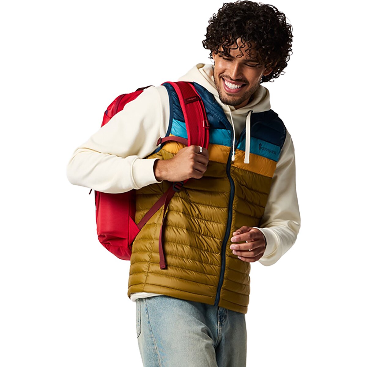 Image of Cotopaxi Fuego Down Vest - Men's Indigo and Log Cabin, L