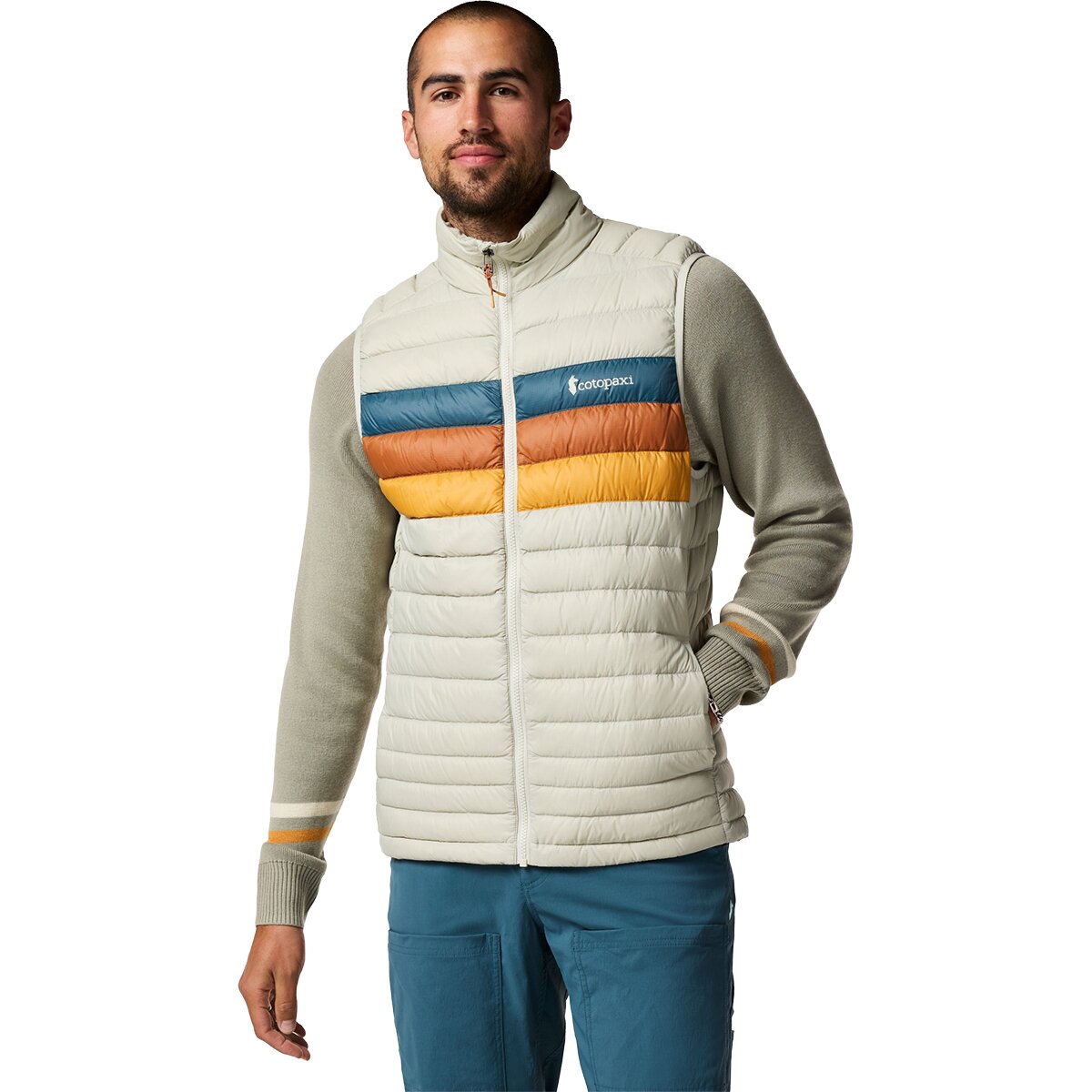 Image of Cotopaxi Fuego Down Vest - Men's Mineral Stripes, M