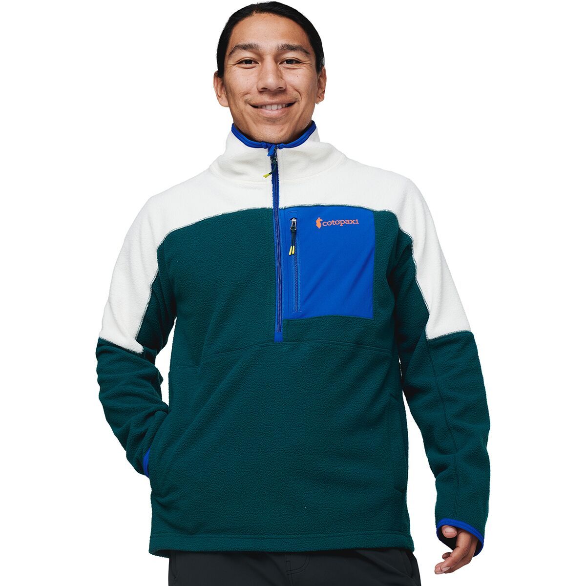 Cotopaxi Abrazo Half-Zip Fleece Jacket - Men's Bone/Deep Ocean, L