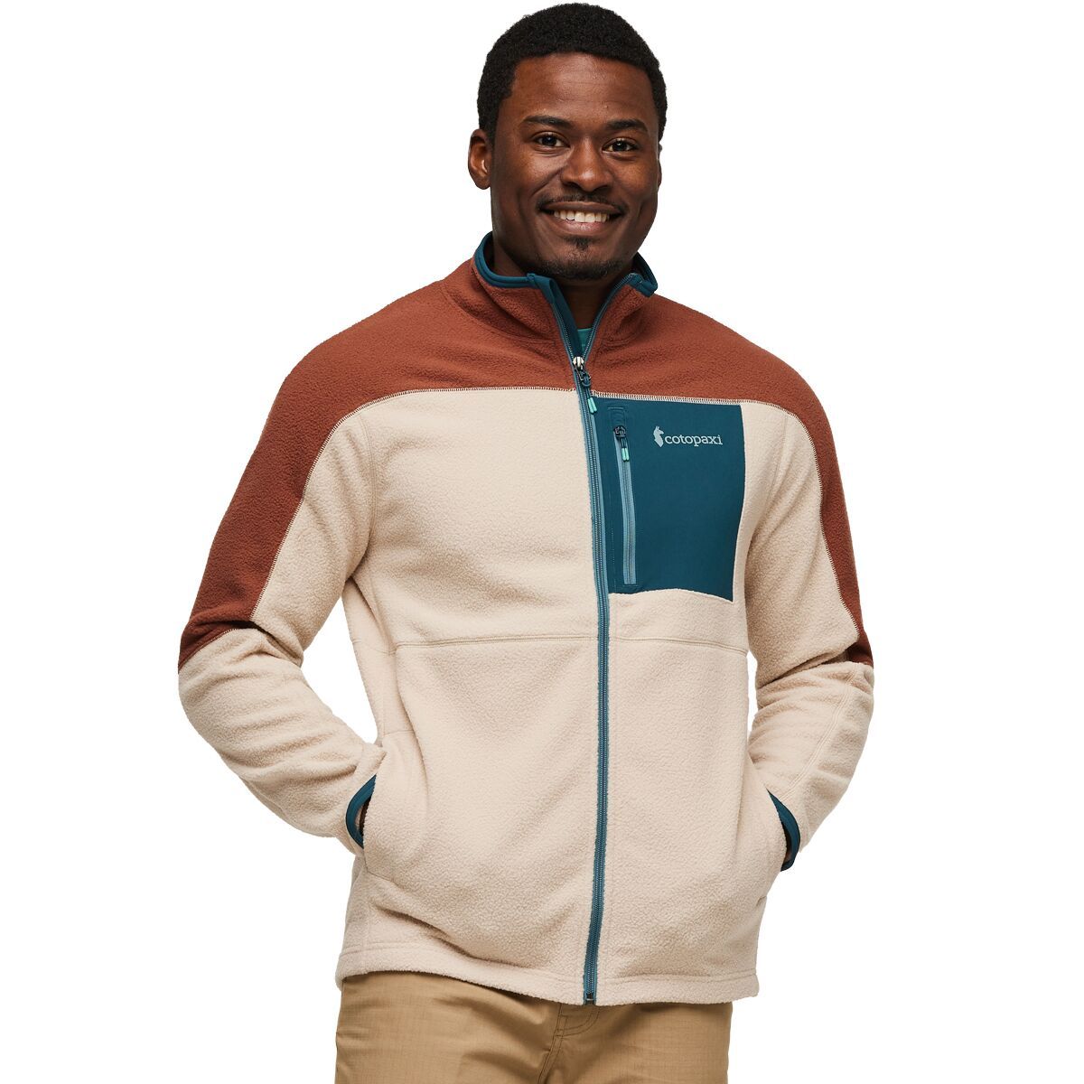 Cotopaxi Abrazo Hooded Full-Zip Fleece Jacket - Men's Acorn/Oatmeal, XXL