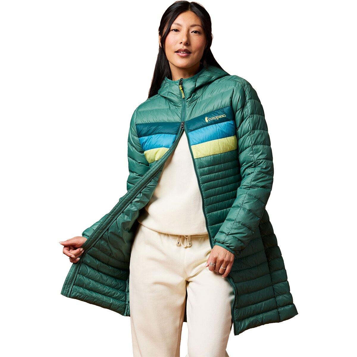 Image of Cotopaxi Fuego Down Parka - Women's Juniper Stripes, XS