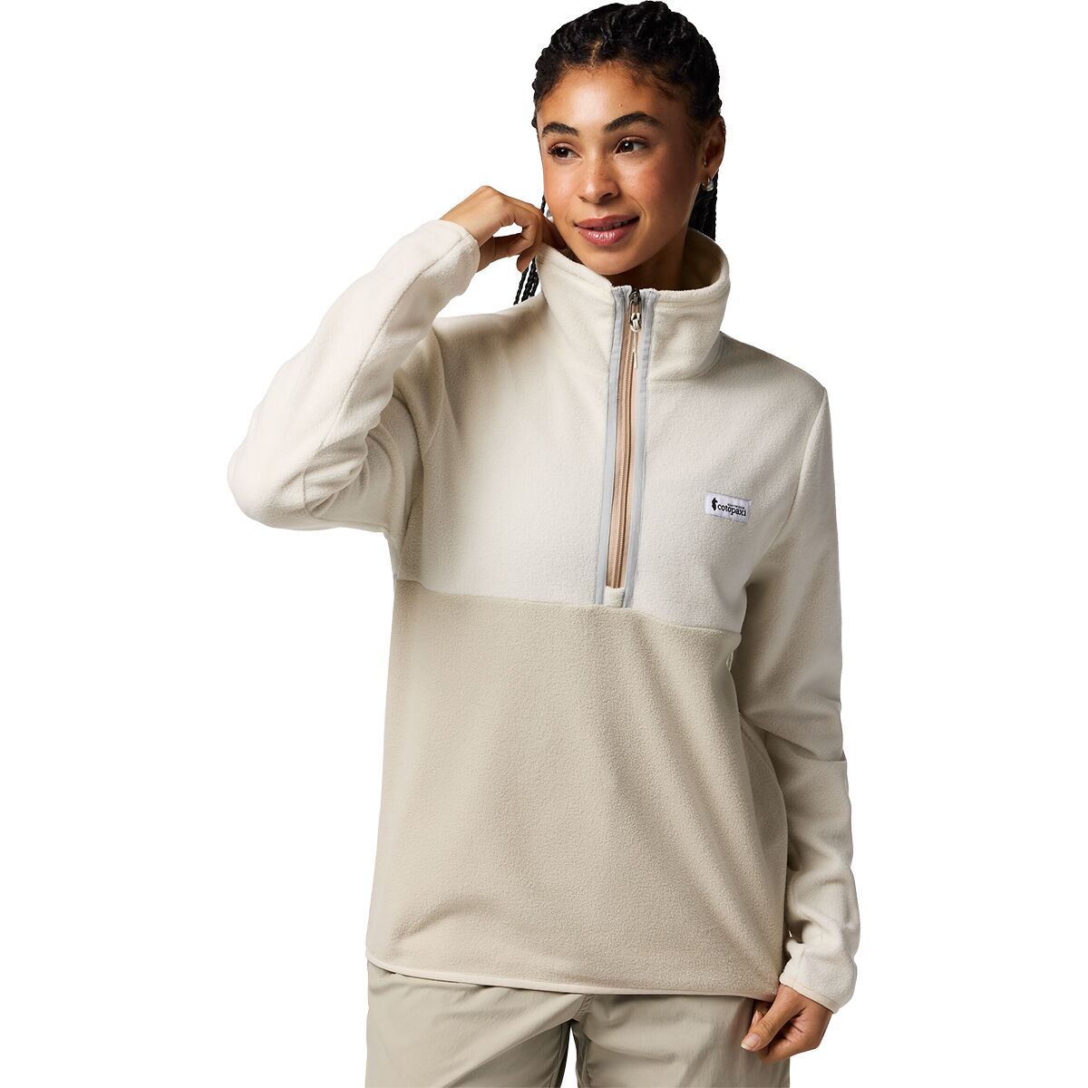 Image of Cotopaxi Amado Fleece Pullover - Women's Chalk and Mineral, XS