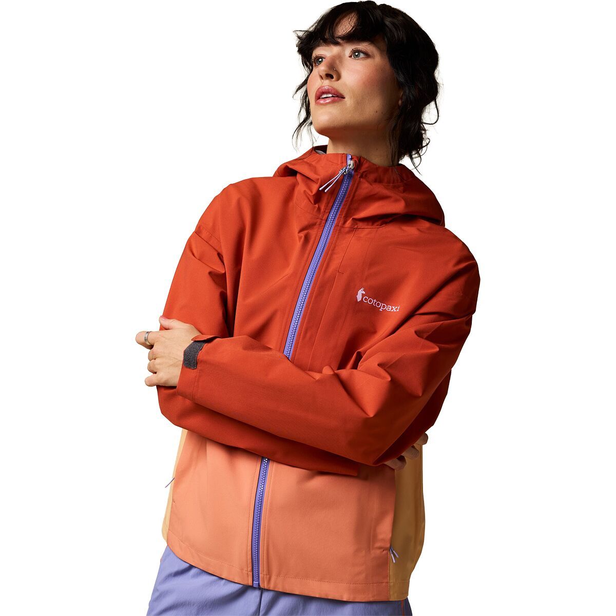 Image of Cotopaxi Cielo Rain Jacket - Women's Chimayo and Grapefruit, S