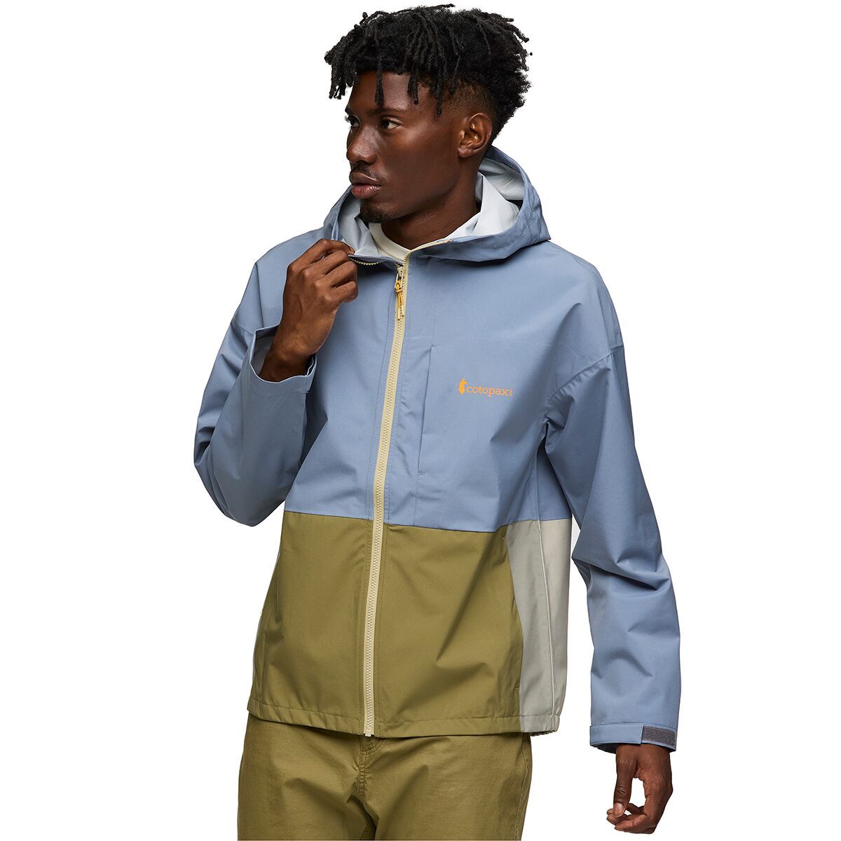 Image of Cotopaxi Cielo Rain Jacket - Men's Tempest/Moss, S