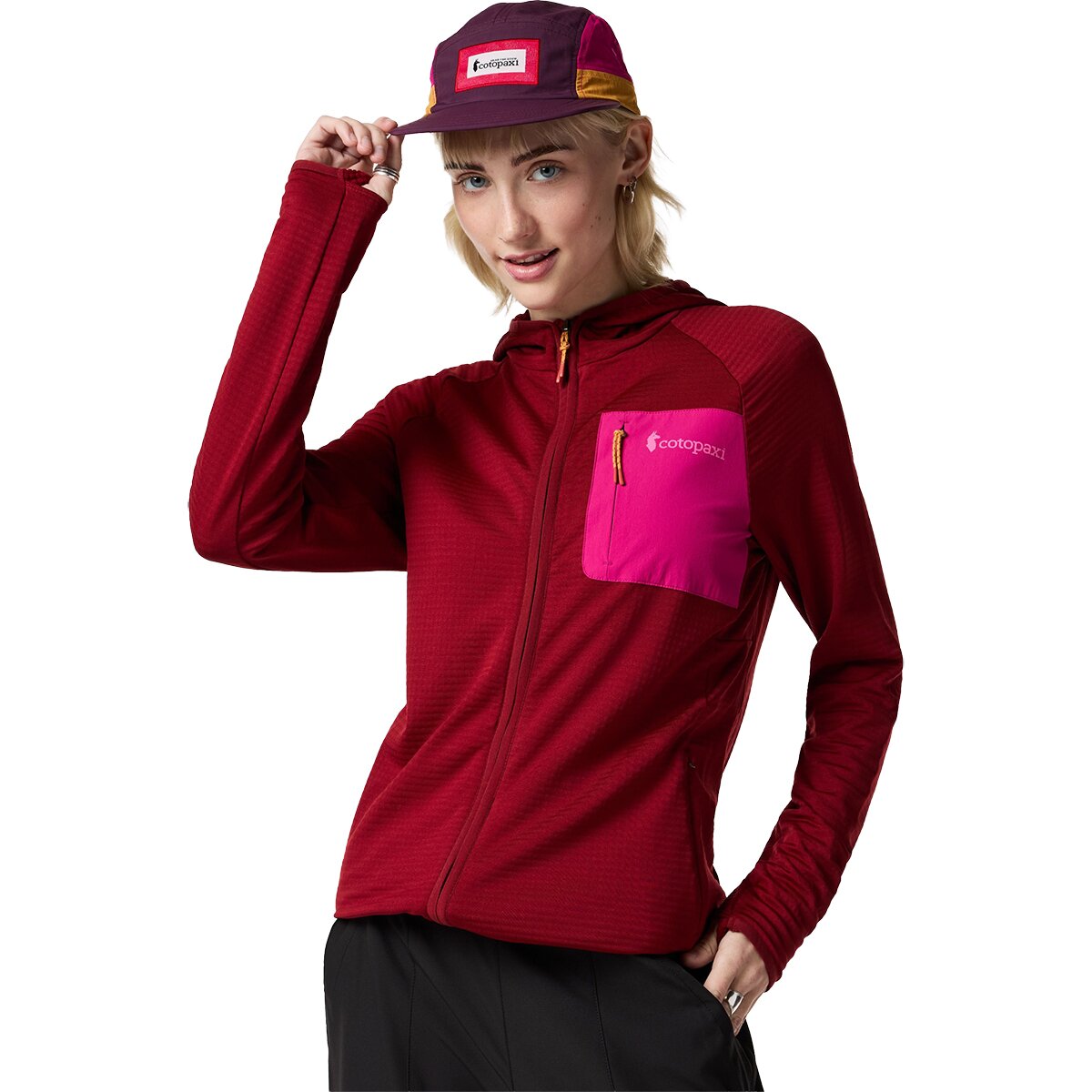 Image of Cotopaxi Otero Fleece Full-Zip Hooded Jacket - Women's Crimson, XL