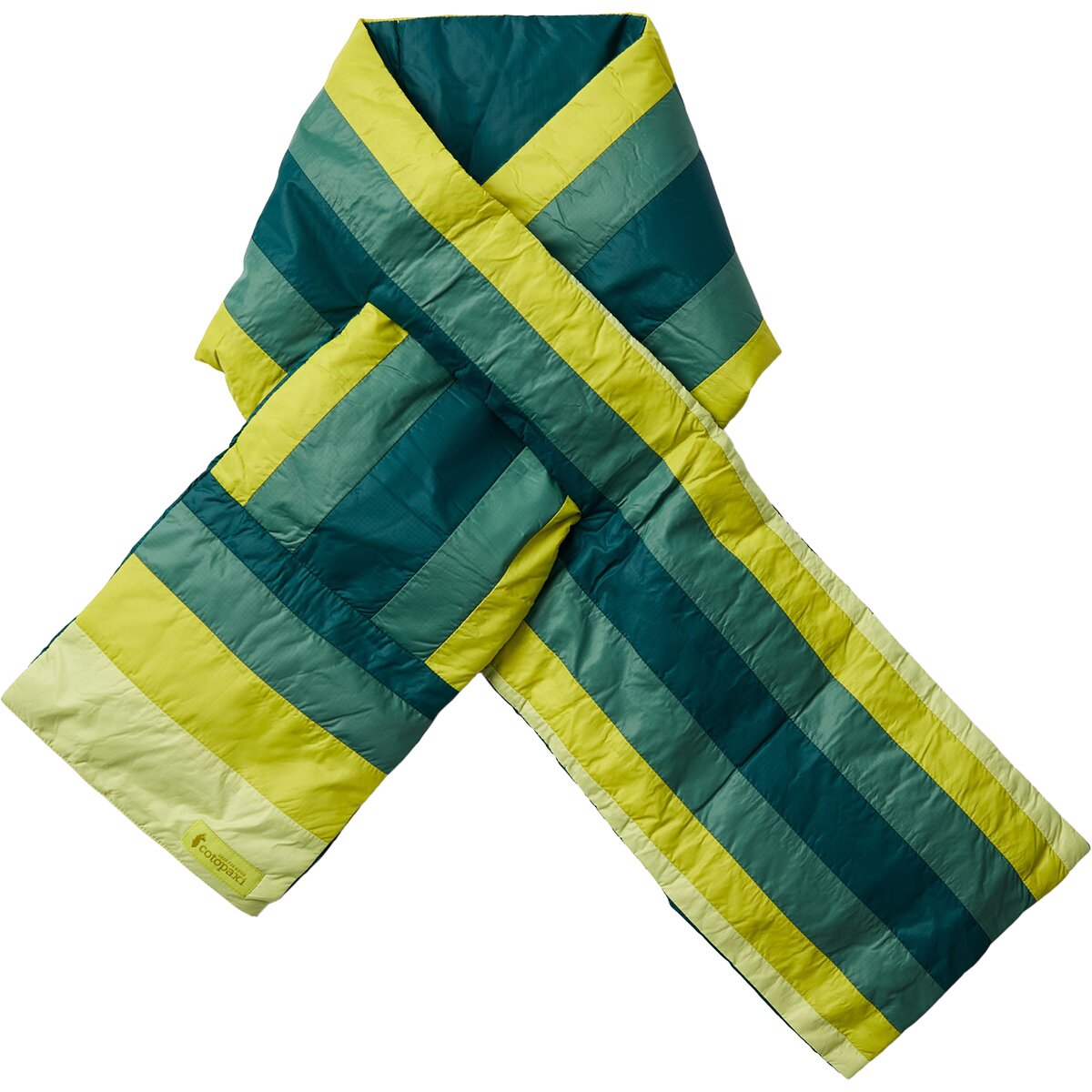 Image of Cotopaxi Fuego Down Scarf Deep Ocean Stripes, One Size