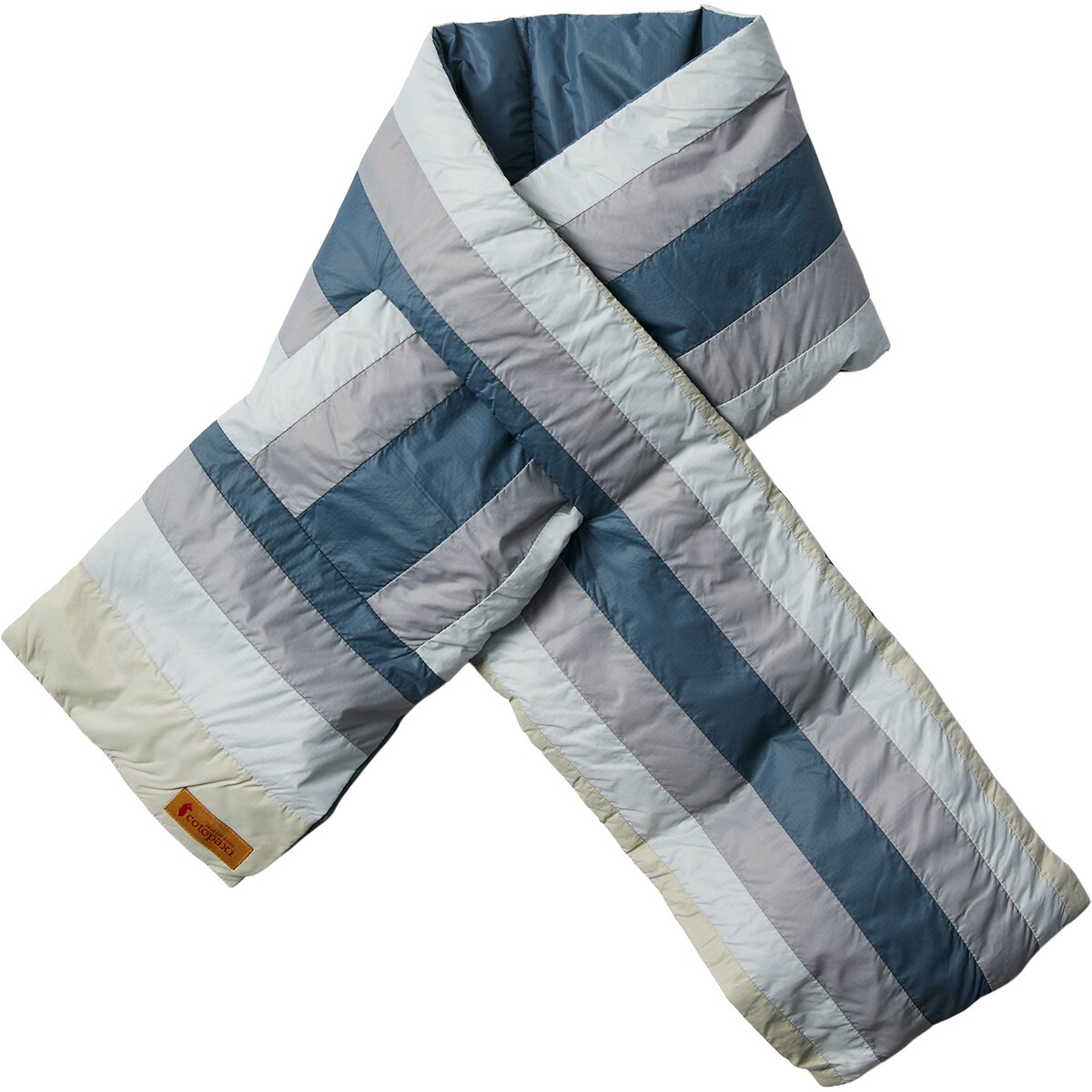 Image of Cotopaxi Fuego Down Scarf Slate Stripes, One Size