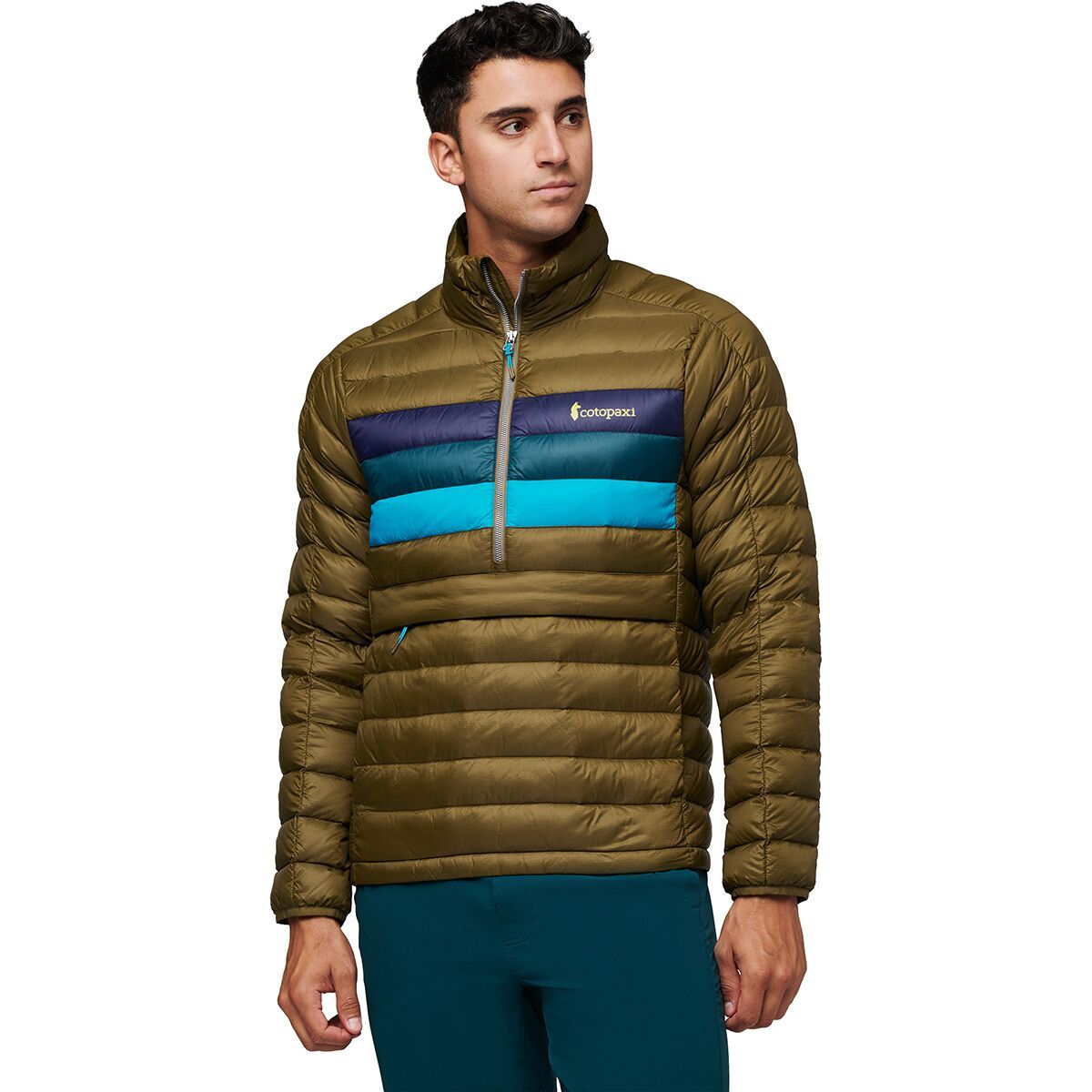 Cotopaxi Fuego Down Pullover - Men's Oak Stripes, XXL