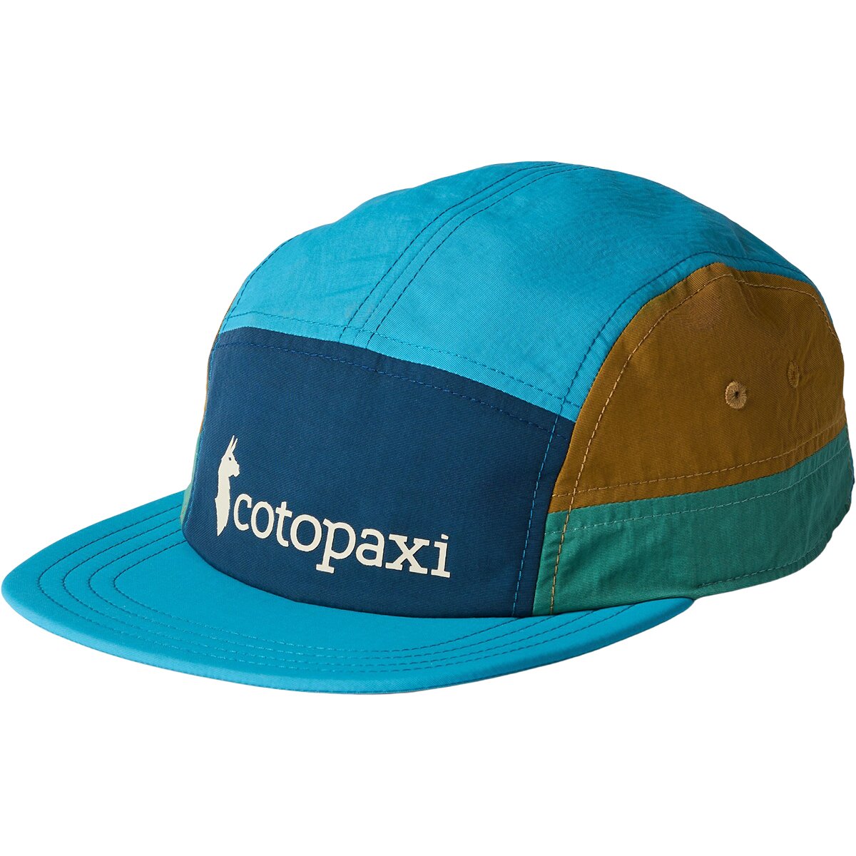 Image of Cotopaxi Cotopaxi Tech 5-Panel Hat Indigo and Oasis, One Size